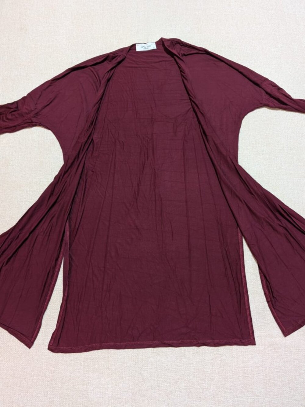 Curvy Jean Burgundy Longline Cardigan XS - Picture 3 of 7